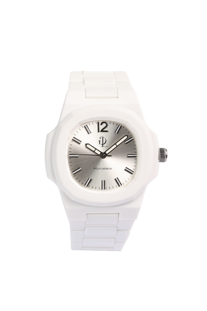 GDL Watch White Polycarbon  Argento Dial