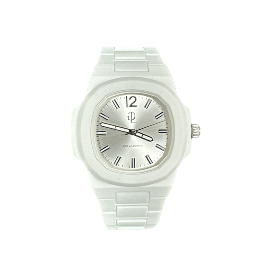 GDL Watch White Polycarbon  Argento Dial