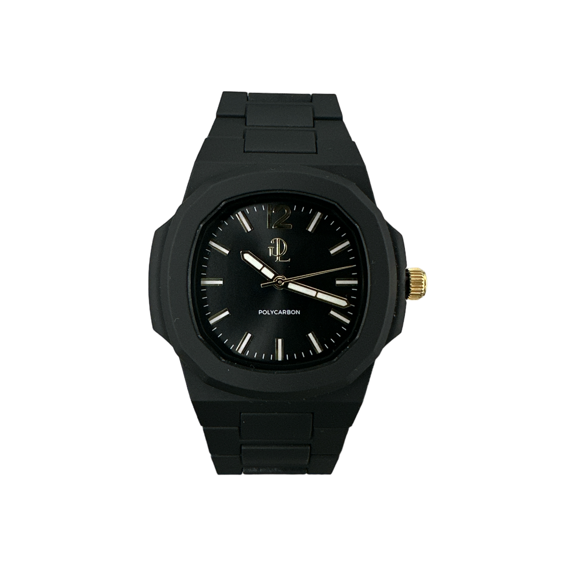 Lasciati affascinare dalla sofisticata eleganza del nostro orologio GDL con quadrante in policarbonato nero. Con il suo design esclusivo, questo orologio emana un fascino senza tempo e si adatta perfettamente ad ogni occasione. Fatti notare per il tuo stile raffinato con il GDL Watch.